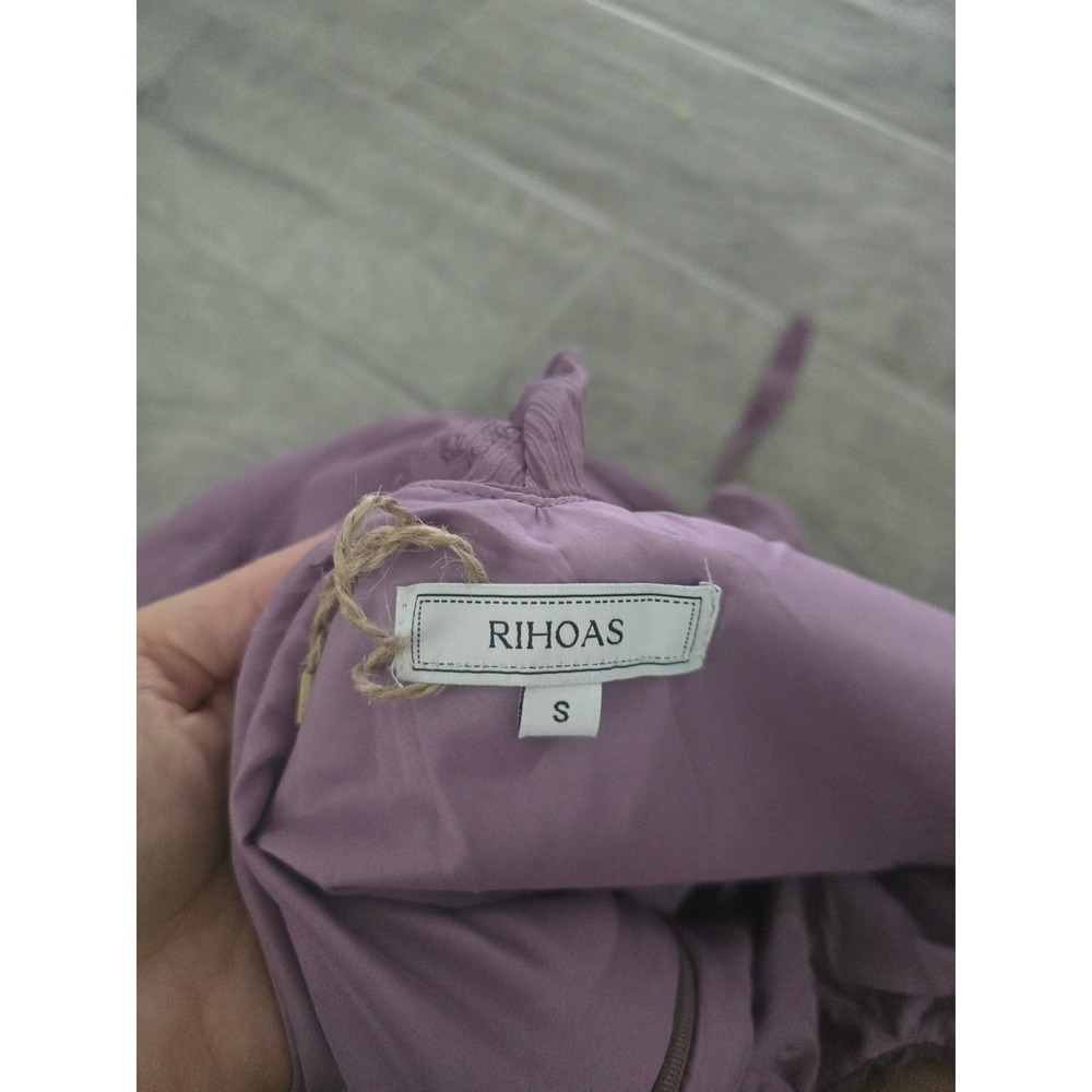 Rihoas Purple Floral Chiffon Ruffle Maxi Dress Tie Strap Fairycore Romantic S - Picture 9 of 12